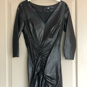 Faux Leather Mini Dress